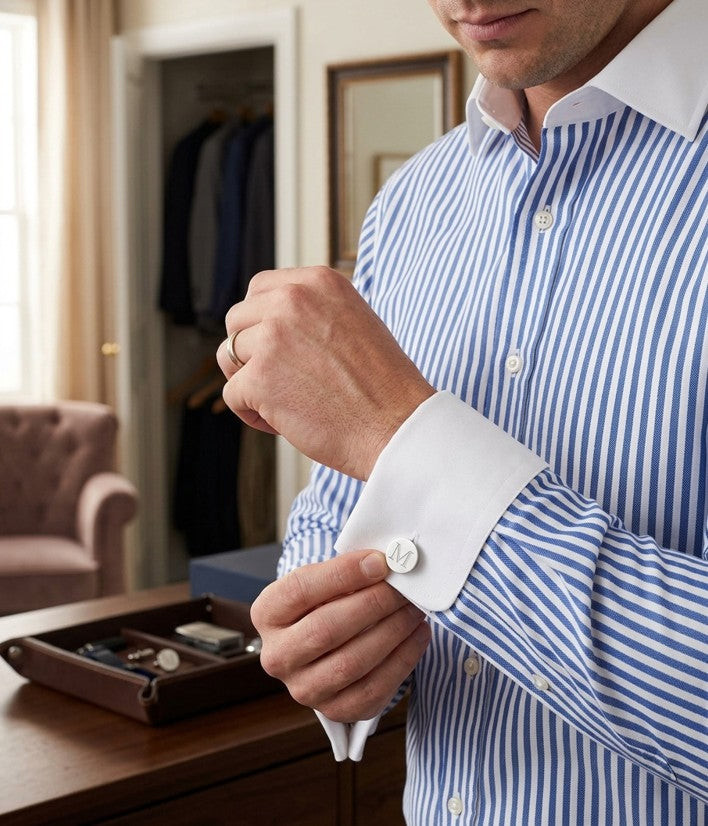 Modern Circle Cuff Links-1