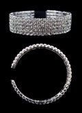 #16514 - 5 Row Coil Rhinestone Cuff Bracelet