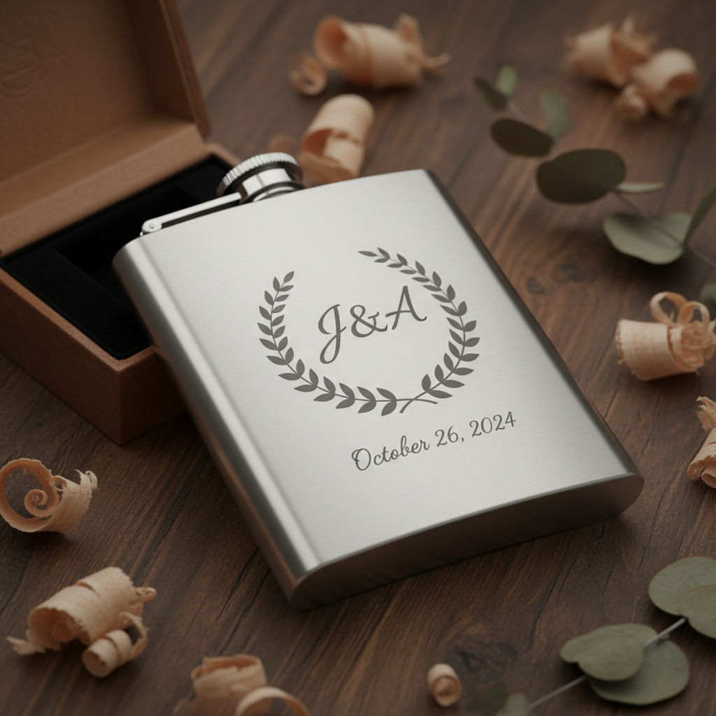 Stainless steel hip flask groomsmen gift