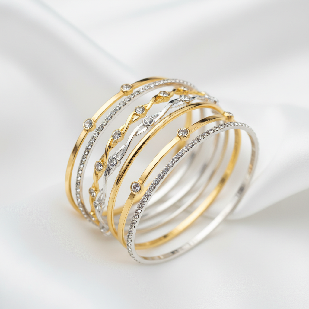 Elegant bridal bracelets with crystal accents