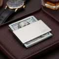 Sleek silver money clip groomsmen gift