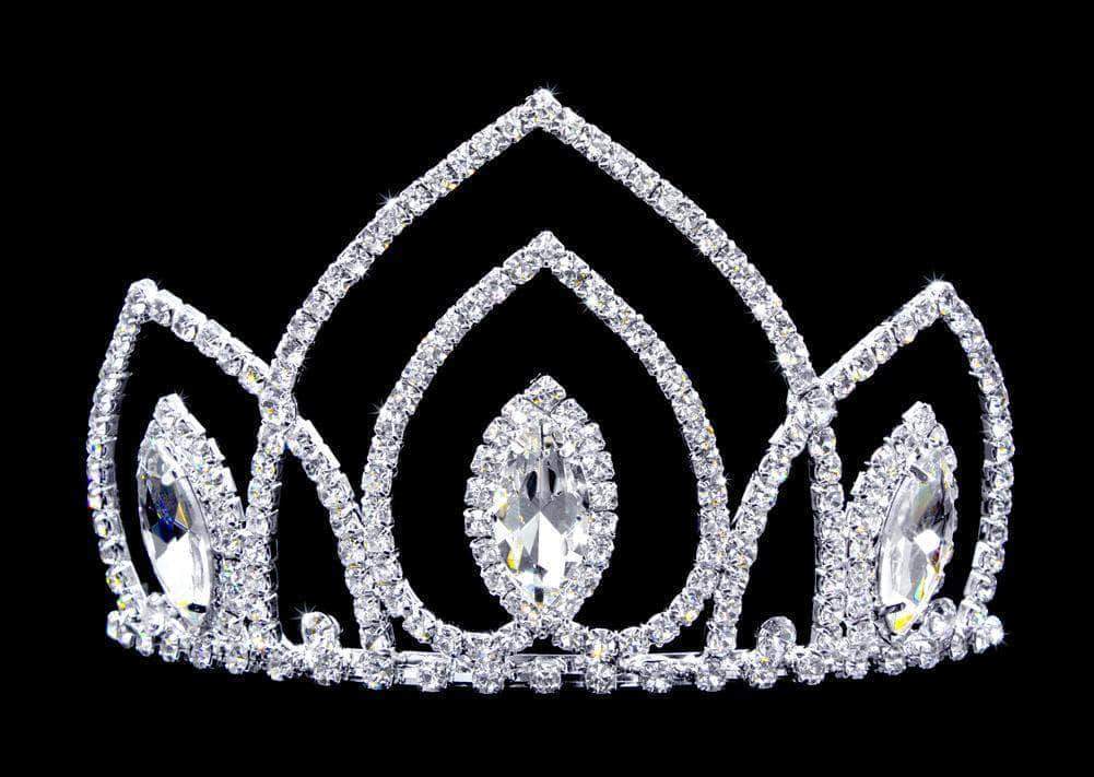 #16736 - Navette Arch Tiara with Combs - 3.25"
